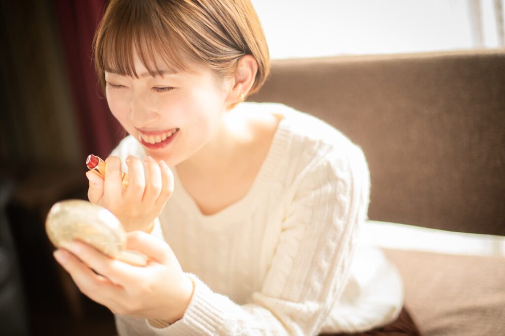 スタジオでのメイクの様子